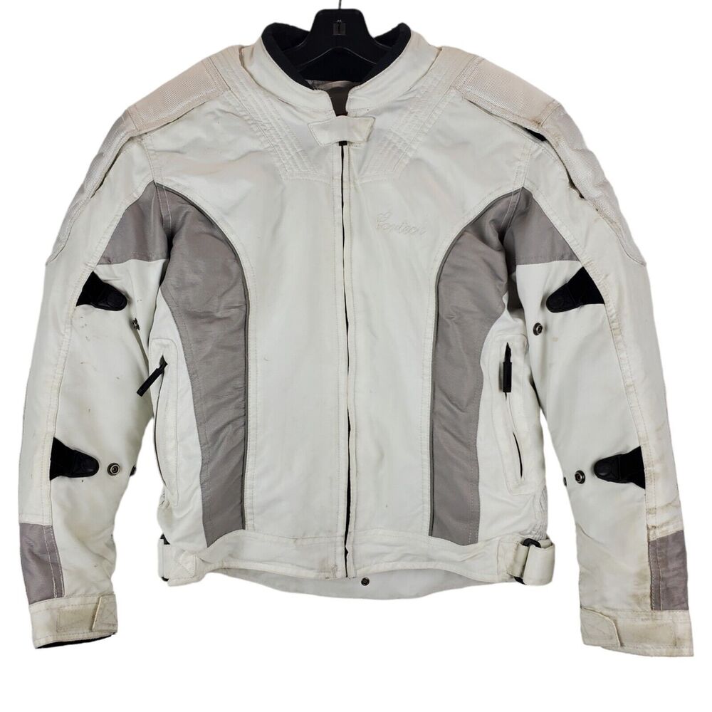 CORTECH LRX Jacket Womens Small White Gray Full Zip Motorcycle Quilted Liner